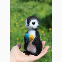 Пингвин игрушка хендмэйд валяная из шерсти интерьерная ручной работы пінгвін