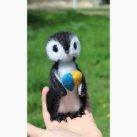 Пингвин игрушка хендмэйд валяная из шерсти интерьерная ручной работы пінгвін