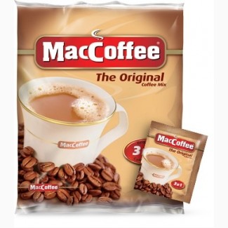 Растворимый кофе (Маккофе) Maccoffee original 3в1, 100 пакетиков