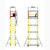 Вышка - тура строительная башенного типа 1, 7 х 0, 8 м. (2+1)