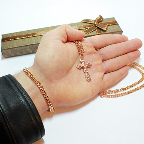 Фото 3. Комплект JESUS, браслет, цепочка и крестик. Подарки