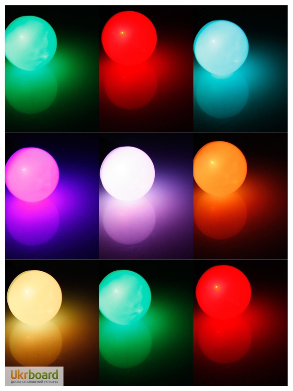 Фото 2. 10W RGB Лампа, разноцветная лампа LED, цоколь Е27