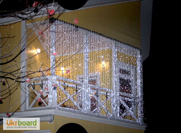 Фото 2. Светодиодный дождь 2 на 1, 5 метра, гирлянда штора, новогодние гирлянды