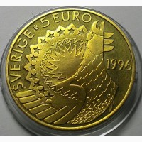 Швеция 5 евро 1996 год. ОТЛИЧНОЕ СОСТОЯНИЕ!!! РЕДКАЯ