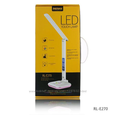Фото 10. Настольная лампа трансформер Remax RL-E270 + будильник + подсветка 8 цветов