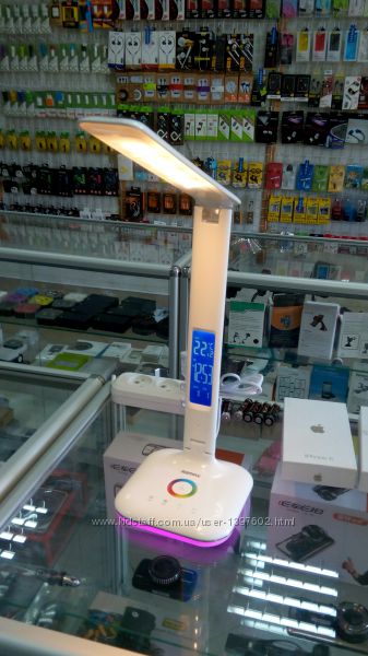 Фото 5. Настольная лампа трансформер Remax RL-E270 + будильник + подсветка 8 цветов