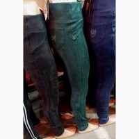 Женские модные утеплённые замшевые лосины брюки леггинсы, размеры 40 - 60 опт и розница