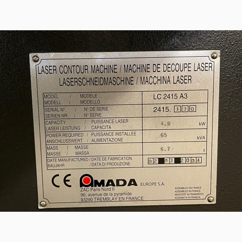 Фото 3. Лазерный станок AMADA - LC 2415 A3 CNC 4kW 2500 x 1500 mm 6348 = Mach4metal