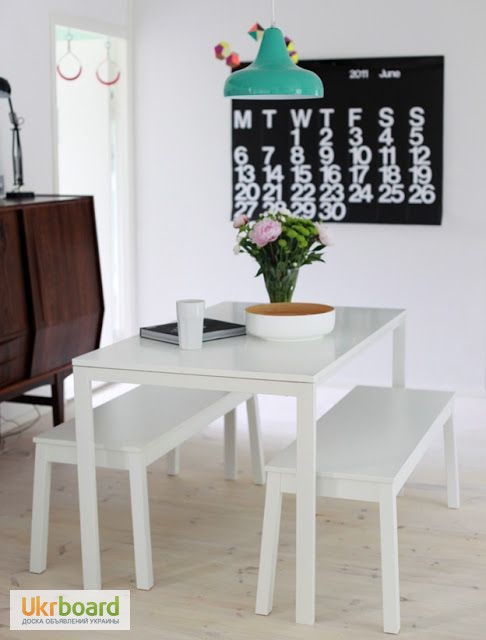 Фото 2. Замечательный белый кухонный стол от икеа