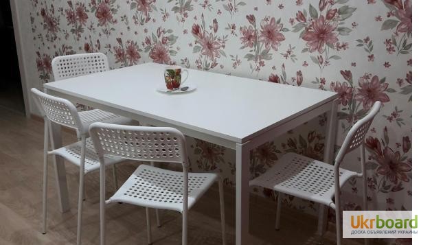 Фото 7. Замечательный белый кухонный стол от икеа