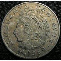 Мексика 50 сентаво 1969 год
