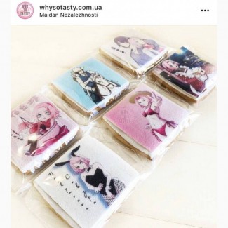 Имбирные пряники Сакура аниме наруто капкейки на заказ Киев торты
