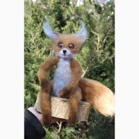 ЛИС УПОРОТЫЙ игрушка хендмэйд интерьерная валяная из шерсти лисичка лиса іграшка подарок