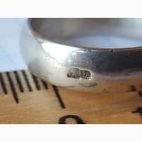 Кольцо 875 пр, старинное молотобоец, голова, серебро