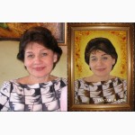 Портреты из янтаря (цена указана для размера 20х30 рамка деревянная)