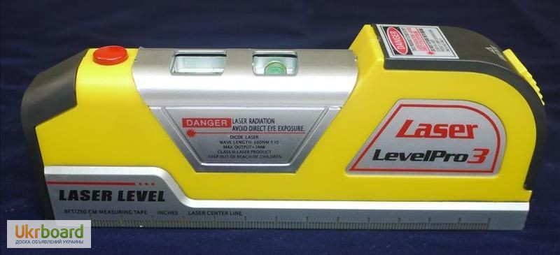 Фото 3. Лазерный уровень Laser Level Pro 3 со встроенной рулеткой 2, 5 м