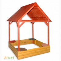 Детская песочница беседка, детский деревянный домик. Песочница с крышей