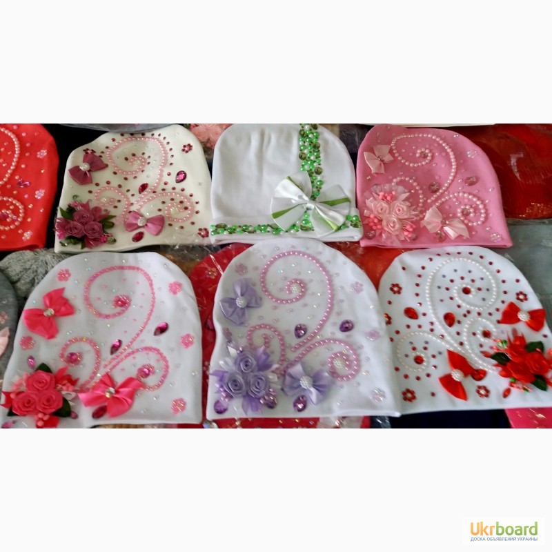 Фото 5. Детские трикотажные шапочки Цветы и камни девочкам от 3 лет до взрослых размеров
