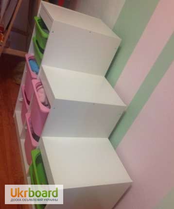Фото 2. Удобный стеллаж шкаф с розовыми и белыми контейнерами. Новый ИКЕА