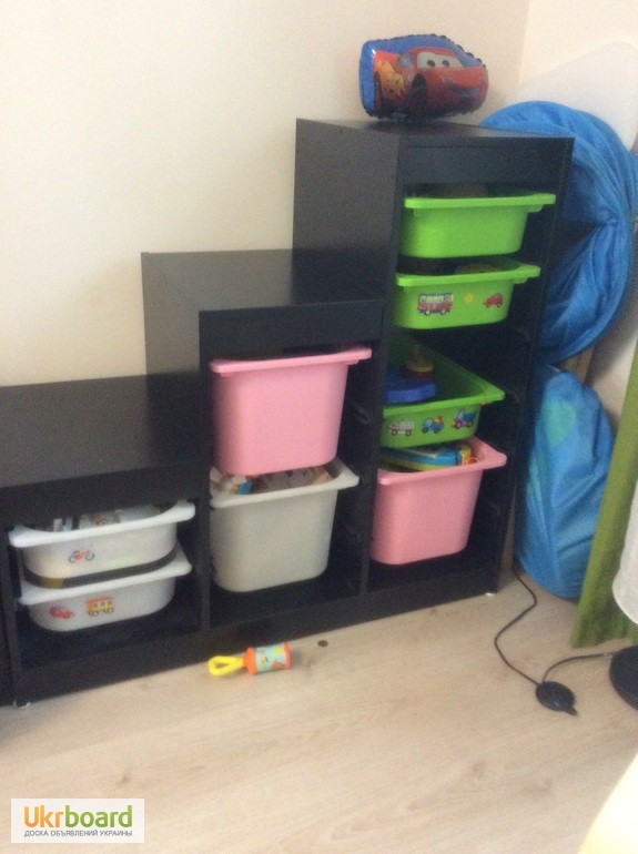 Фото 4. Удобный стеллаж шкаф с розовыми и белыми контейнерами. Новый ИКЕА
