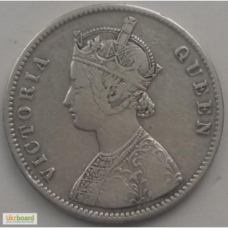 Британская Индия 1 рупия 1862 год СЕРЕБРО