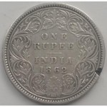 Британская Индия 1 рупия 1862 год СЕРЕБРО