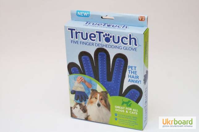 Фото 5. Перчатка для вычесывания шерсти животных True Touch (фурминатор)