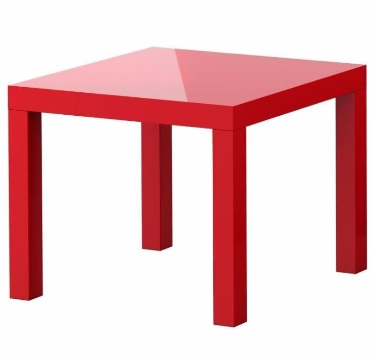Модный красный (глянцевый) придиванный столик (новый) ИКЕА ЛАКК
