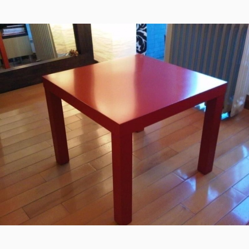 Фото 2. Модный красный (глянцевый) придиванный столик (новый) ИКЕА ЛАКК