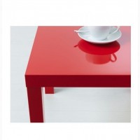 Модный красный (глянцевый) придиванный столик (новый) ИКЕА ЛАКК