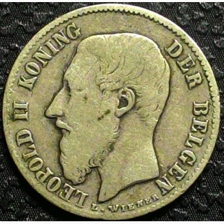 Бельгия 50 сантимов 1886 год серебро ОРИГИНАЛ