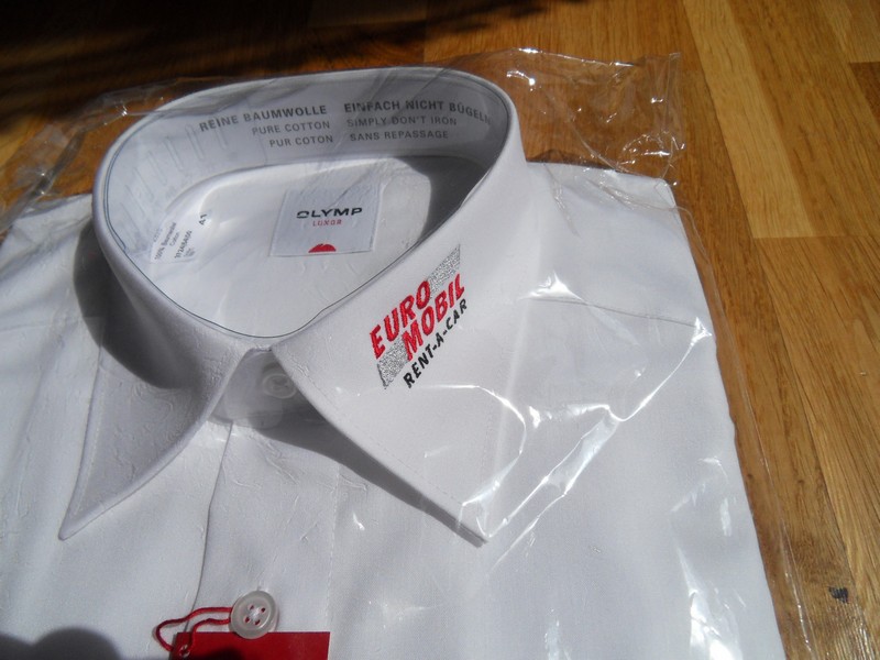Фирменная рубашка EUROMOBIL фирмы OLYMP 100% хлопок размер 41