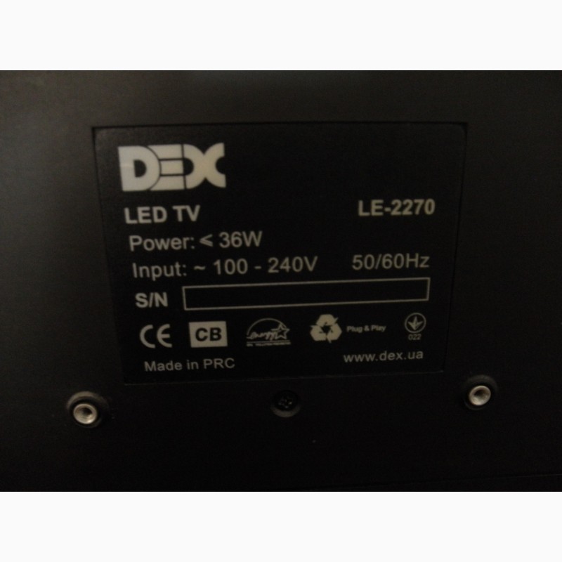 Фото 2. Продам Б-У телевизор DEX -2270 LED на запчасти