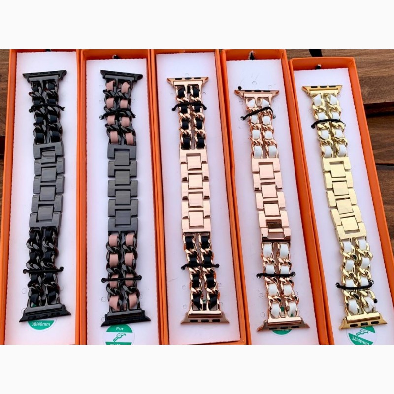 Фото 2. Мега модный Стильный трендовый Ремешок-браслет для Apple Watch Шанель Chanel Ремінці Metal