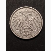 10 пфеннигов 1911г. Е. Медно-никелевый сплав. Вильгельм II. Мульденхюттен. Германия