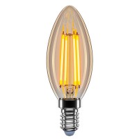 Лампа світлодіодна філаментна LED VELMAX V-FILAMENT-AMBER-C37 6W E14 2500K 600LM 220V