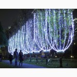 Гирлянды новогодние купить в Киеве, новогодняя иллюминация, светодиодная бахрома занавес