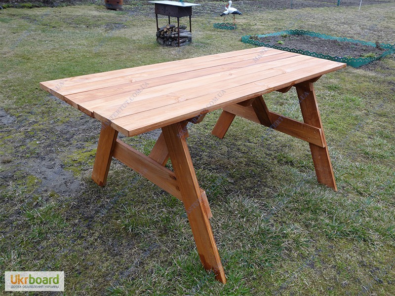 Фото 3. Дачная садовая деревянная мебель стол с лавками