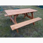 Дачная садовая деревянная мебель стол с лавками
