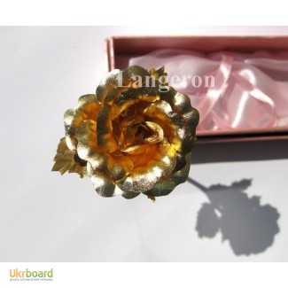 Шикарная Роза золотая сувенир оригинальный подарок позолоченная