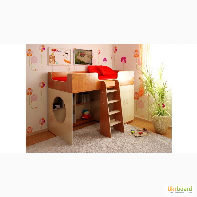 Фото 3. Кровать детская со шкафом и полками (д6) Merabel