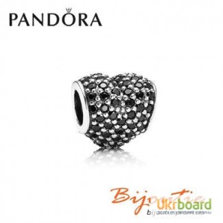 Оригинал Pandora шарм черное сердце паве 791052NCK