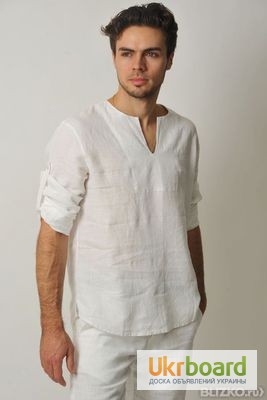 Фото 3. Рубашка мужская льняная без ворота распошонкой. Натуральный лен. Любые размеры и модели