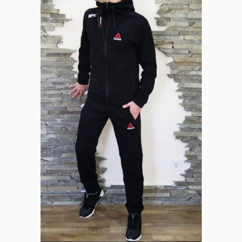 Фото 3. Мужской спортивный костюм теплый Reebok, Under Armour черный и серый