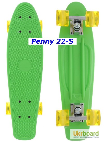 Фото 4. Скейт Penny 22-S skate board Cruiser Fish пенни 56 см светящиеся колеса