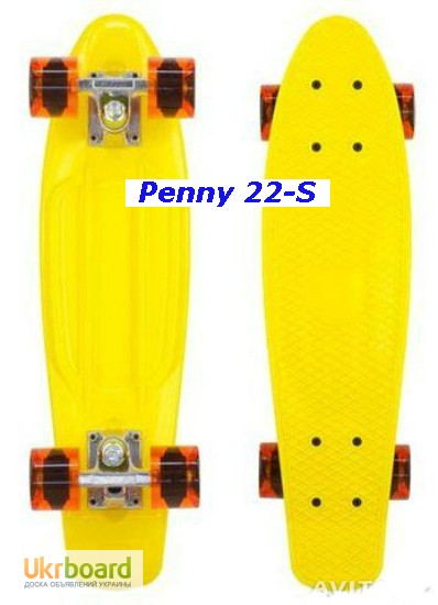 Фото 9. Скейт Penny 22-S skate board Cruiser Fish пенни 56 см светящиеся колеса