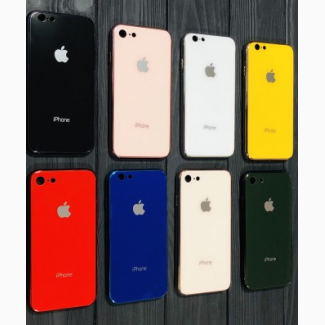 Glass Pastel color Logo Стеклянный чехол iPhone X/Xs iPhone Xs Max iPhone 6/6s iPhone 7/8
