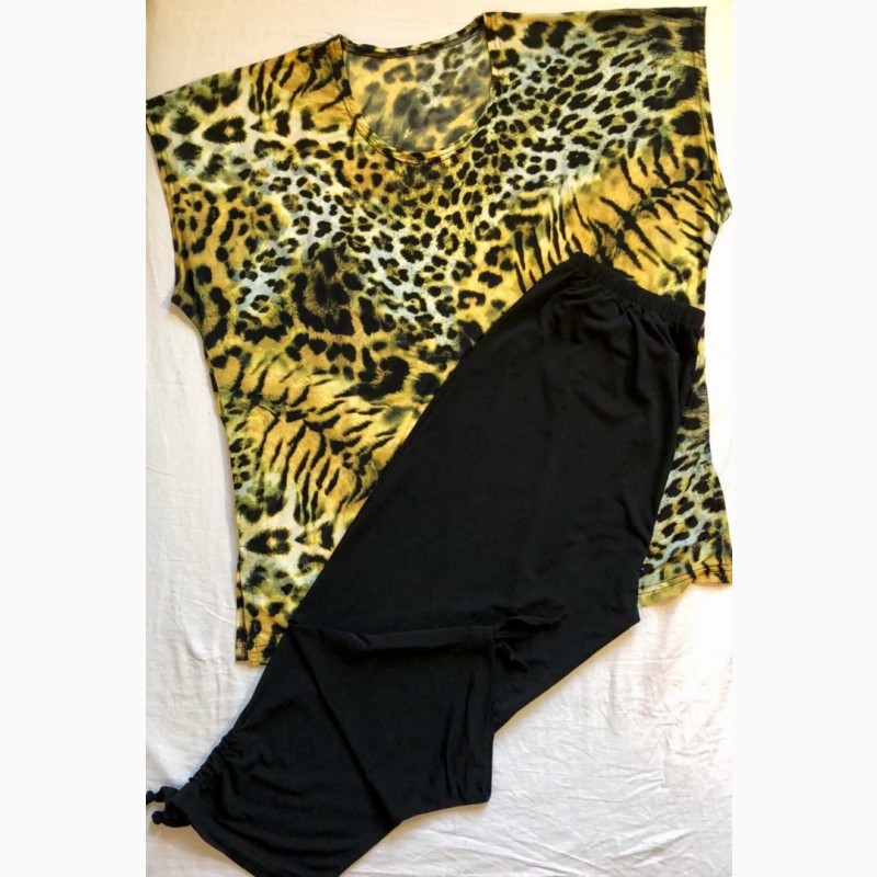 Фото 4. Летний женский костюм Леопард(блуза+бриджи)