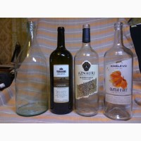 Бутылки стеклянные прозрачные и тёмные (1, 5 л) для вина