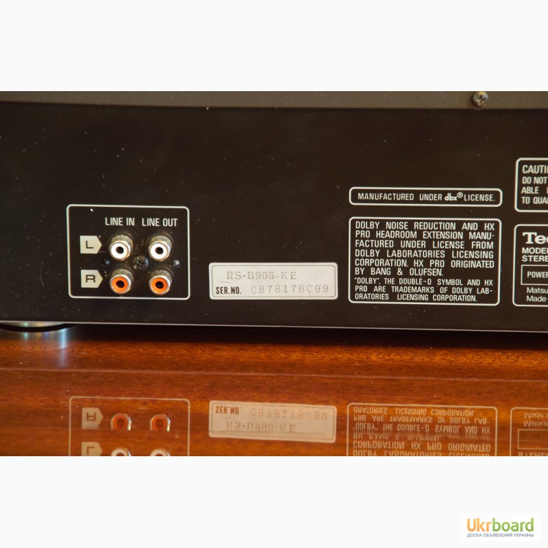 Фото 6. Technics RS-B905 - кассетная дека с системой шумопонижения dBx, год гарантии